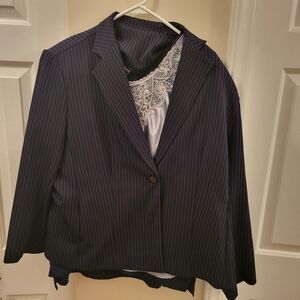 Southern Lady Dark Blue Pinstripe Blazer
